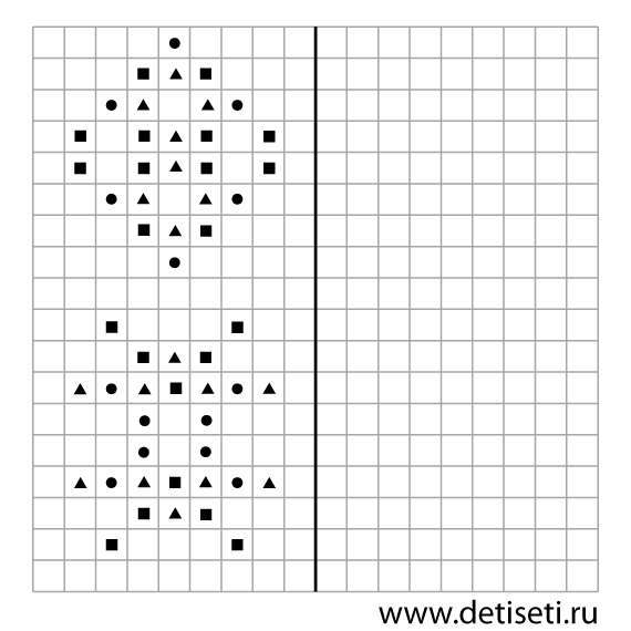 1st task “Geometric pattern” (children are given samples)