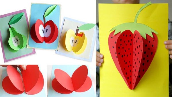 Applications made of colored paper for children, printable templates, autumn, spring themes