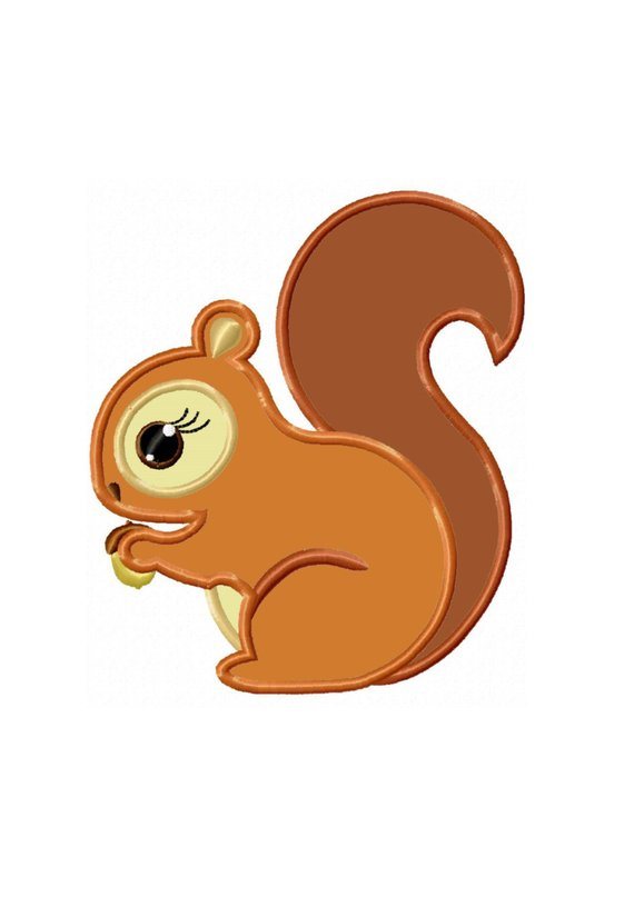 Squirrel applique with nuts