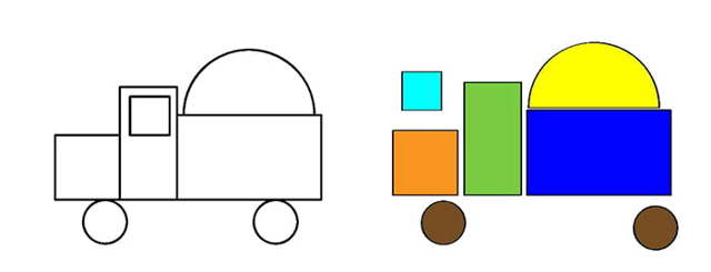 Application of geometric shapes: in kindergarten and master class for preschoolers