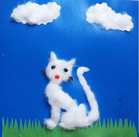 applique on the theme of summer cat