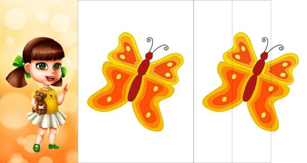 бабочка из 3х частей