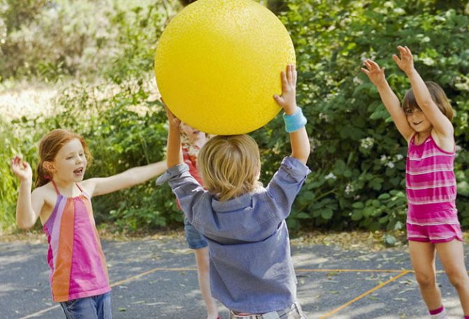 Children playing ball