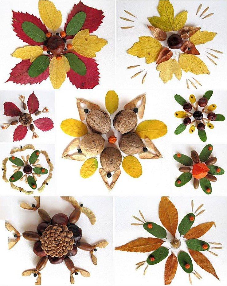 Children&#39;s ornaments made from natural materials - Crafts from natural materials for kindergarten