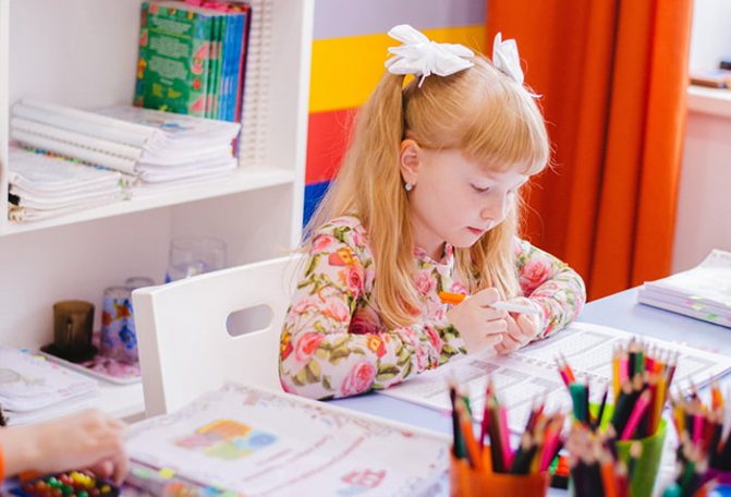 Girl studying