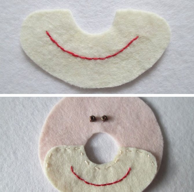 Stage of making a felt clown