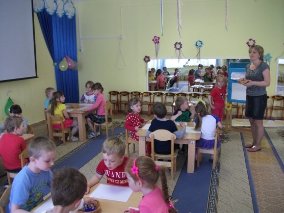 ФЭМП в детском саду за каждым столом по 4 человека