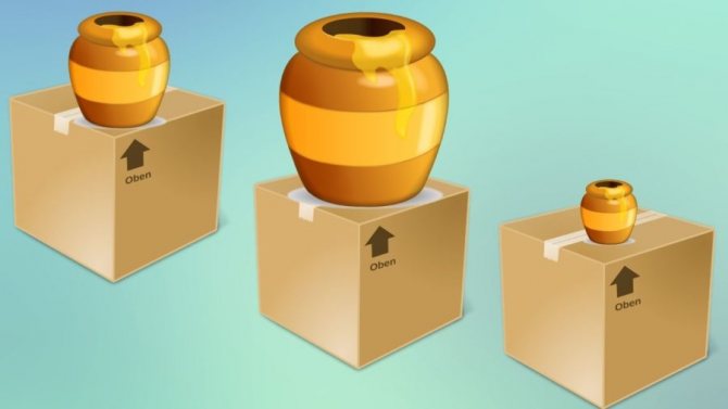 Boxes of honey