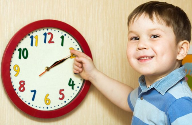 Boy with wall clock