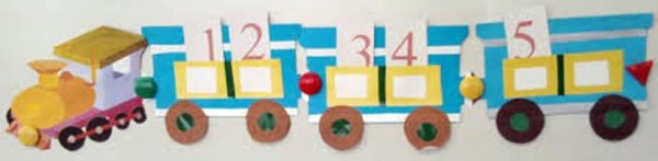 Mathematical train carriages with numbers