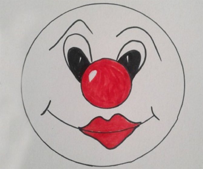 Painted clown face