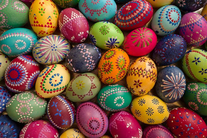 Easter eggs pysanka, painted by Lusatian Serbs