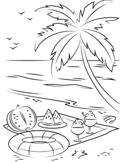 picnic with palm tree