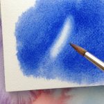 Подъем краски с поверхности акварельной бумаги