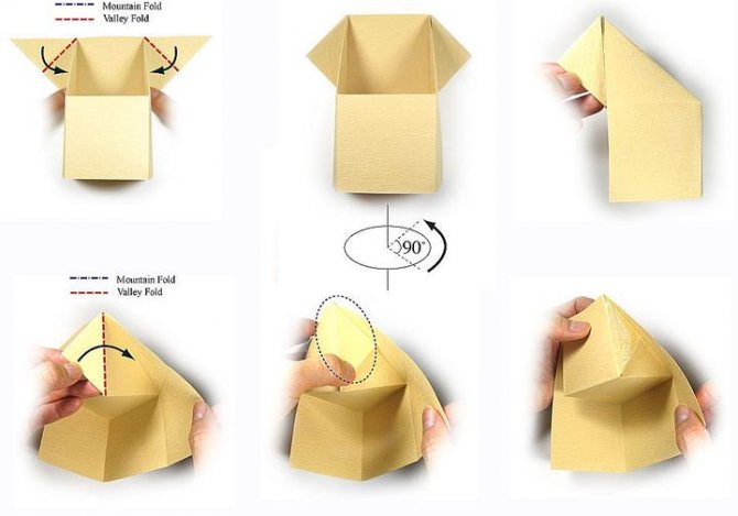 Step-by-step assembly of a chair for a dollhouse using the origami technique