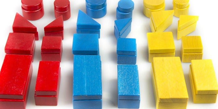 Multi-colored blocks of Dienesh