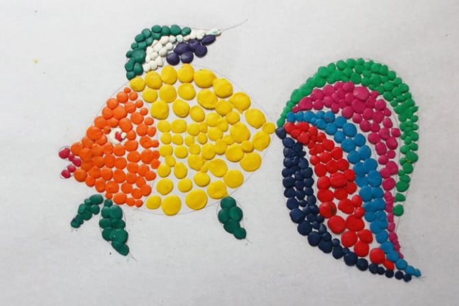 Fish made from plasticine balls