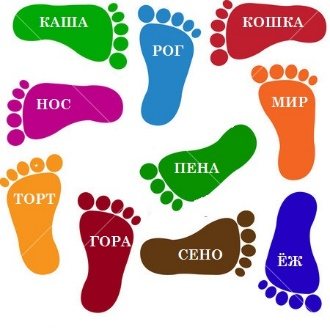 Footprints with words