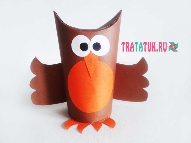 Owl from toilet roll