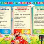 Requirements for a safety corner in kindergarten