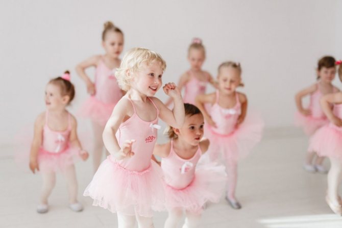 Three-year-olds at a choreography lesson for children