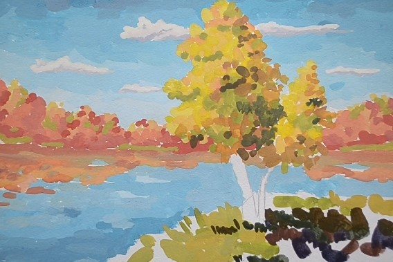 expressing birch trees with color
